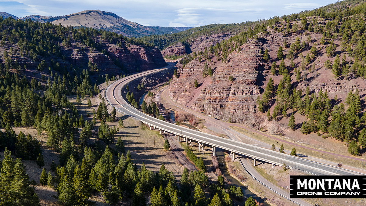 Cutting The Canyon Highway Aerial Photo Wolf Creek Canyon