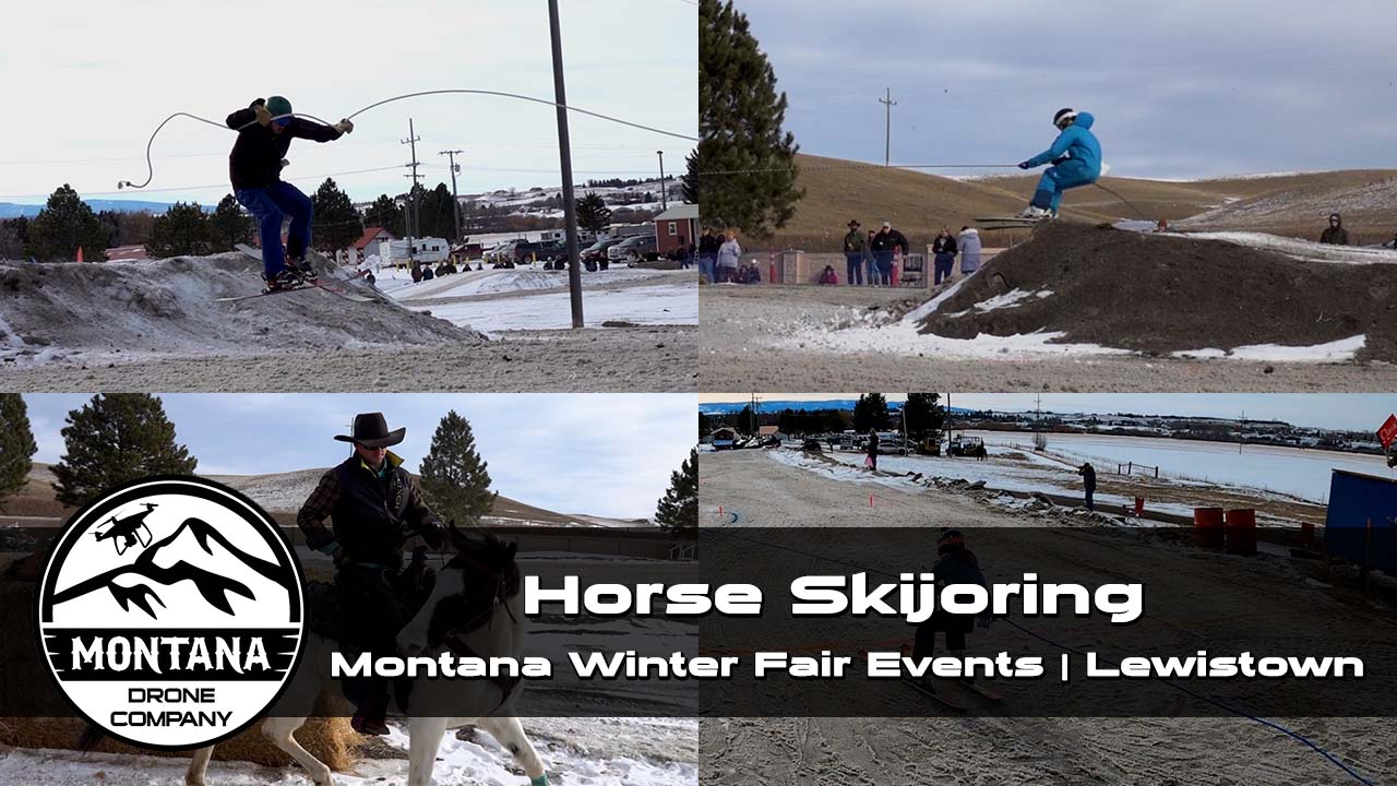 Horse Skijoring in Lewistown Montana | 2022 Recap Video | Montana Drone Company