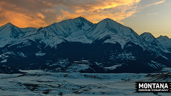 Sunset Over The Crazy Mountains Montana Aerial Photography Pilot Fischer 