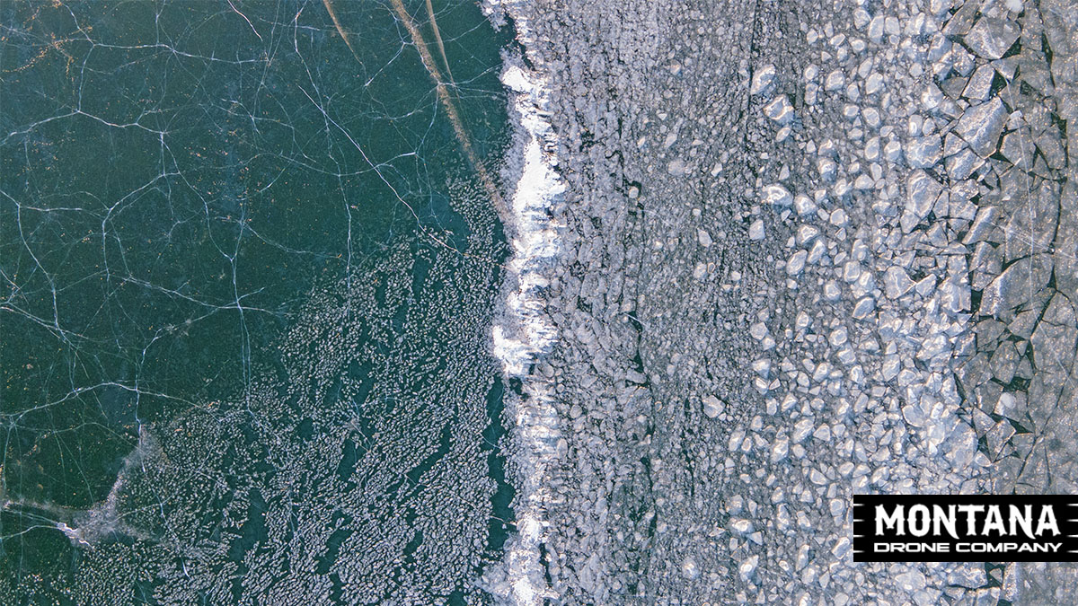 Textures Of Ice Aerial Top Down Photo