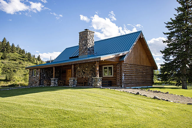 Ground View Main Cabin Castle Rock River Ranch Montana
