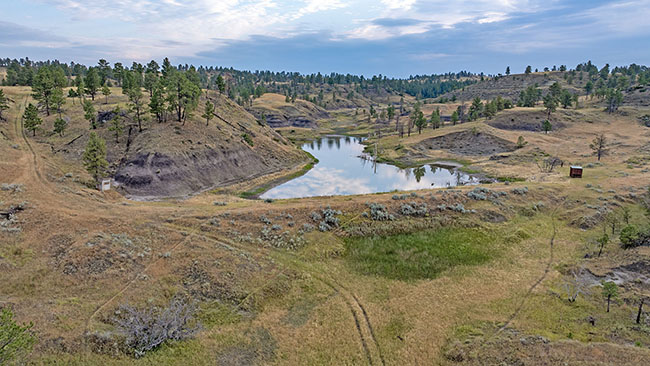 Aerial Reservoir Crooked Creek Ranch Winnett Mt